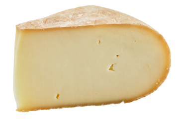 A piece of handmade natural farm cheese, isolated