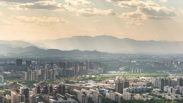 Urban time-lapse photography Beijing urban development light and shadow flow