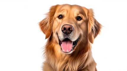 happy golden retriever dog in the foreground create with ia - obrazy, fototapety, plakaty