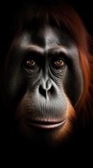 Intelligent eyes reflect the wisdom of the orangutan's ancient lineage