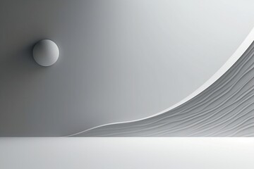 minimalistic background cover picture for a presentation slide, moon and waves. Generative AI