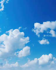 Naklejka na ściany i meble Blue sky background with clouds, generative ai 