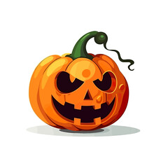 Halloween pumpkin isolated on white background.
