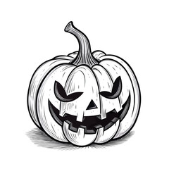 Halloween pumpkin isolated on white background.