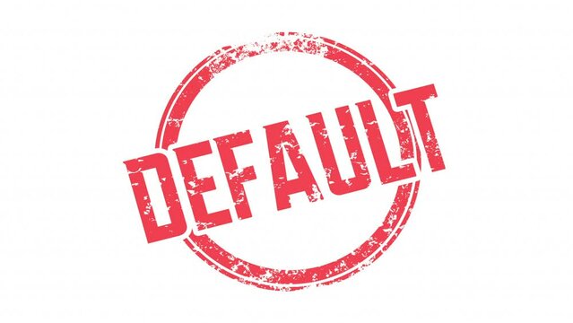 Default Word Round Red Stamp Failure Repay Loan Debt 3d Animation