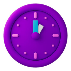 Clock with a modern, trendy 3D design, on the alpha channel. Perfect for games, educational, lab, cooking, competition videos.