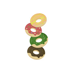 donuts with different fillings. food vector illustration