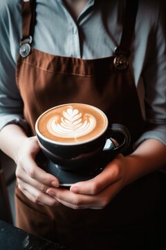 person with a cup of coffee in their hand