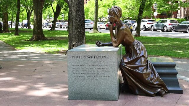 Phillis Wheatley Statue on the Commonwealth Avenue, Boston