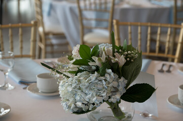 wedding flowers on table top

