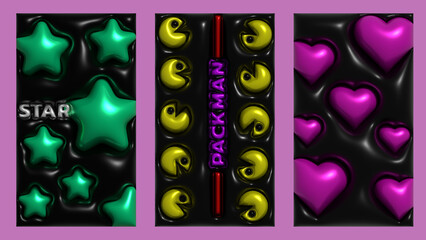 3 designer screensavers on the phone in 3d