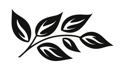 Eco icon black leaf vector illustration isolated on white background