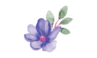 Obraz na płótnie Canvas watercolor illustration flower, watercolor flower vector art, icons, clipart graphics
