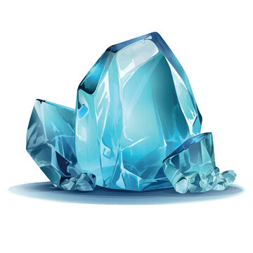 Iceberg floating in the endless sea, vector image, EPS icon