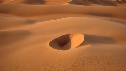 Fototapeta na wymiar An Enchanting View Of A Desert With A Small Hole In The Sand