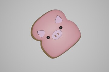 pink piggy bank, butterfly