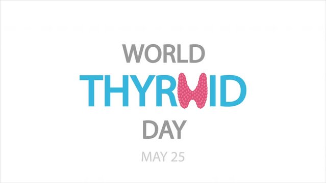 Thyroid day world typography, art video illustration.