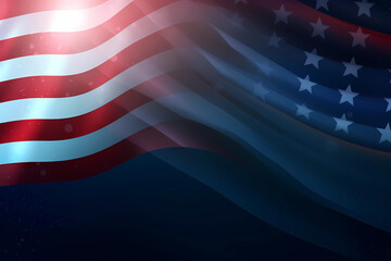 Fototapeta na wymiar Fourth of July or Memorial day background, patriotic American flag background, generative AI