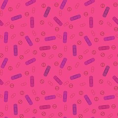 Cartoon medicine seamless pills pattern for wrapping paper and linens and fabrics and packaging and shops