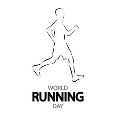 Running Day World line runner, vector art illustration.