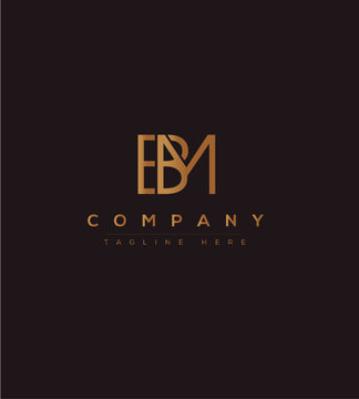 Modern abstract letter BM logo design. Minimal EBM initial based icon. Initial E B M vector	

