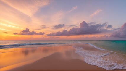 Fototapeta premium A Picture Of An Abstract Photograph Of A Beach At Sunset