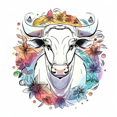 Bull's Authority: Animal Illustration, Generative AI