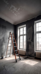 A Room under Renovation Painted in Fade To Black color