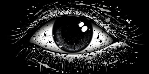 eye close up. eye illustration. eye digital art. Generative AI.