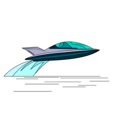 Hydrofoil boat vector illustration