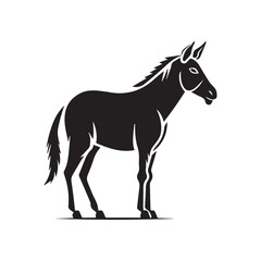 Naklejka na ściany i meble Donkey vector logo - black and white . Abstract drawing Vector illustration