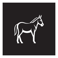 Obraz na płótnie Canvas Donkey vector logo - black and white . Abstract drawing Vector illustration