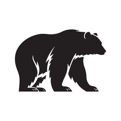bear vector logo - black and white . Abstract drawing Vector illustration