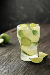 Lime Soda with Ice Cube, Summer Drink