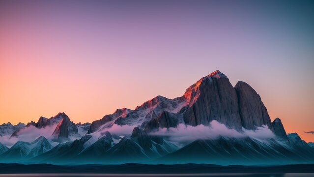 An Image Of An Evocative View Of A Mountain Range At Sunset