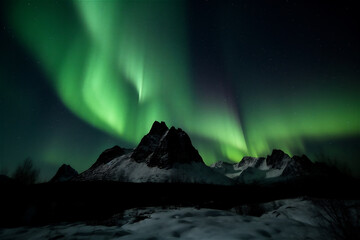 Naklejka premium Northern Lights. AI generated content