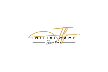 Initial TF signature logo template vector. Hand drawn Calligraphy lettering Vector illustration.