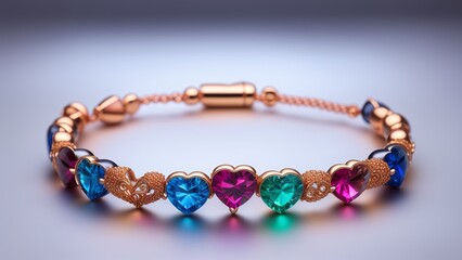 A Composition Of A Dramatically Lit Bracelet With Multi Colored Stones