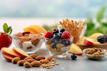 mix healthy snack breakfast Cinematic Editorial Food Photography