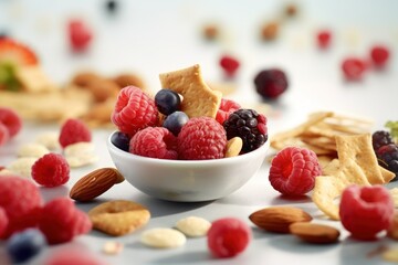 mix healthy snack breakfast Cinematic Editorial Food Photography