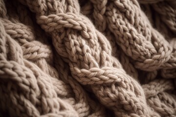 Warm and cozy knitted or woven texture background, Generative ai