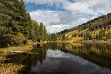 Fototapeta na wymiar Chapman Reservoir which is adjacent to the Fryingpan River is located within the White River National Forest, Colorado.