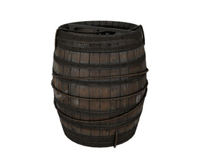 3d rendering pirate wooden barrel