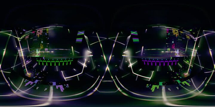 360 VR Glitch 003: Virtual reality video of a digital video malfunction (Loop). 