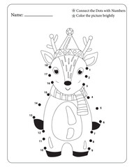 Christmas Dot To Dot Activity Book pages, Christmas Dot To Dot Coloring pages, 