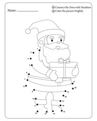 Christmas Dot To Dot Activity Book pages, Christmas Dot To Dot Coloring pages, 