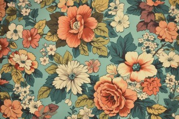 Vintage floral pattern background, Generative ai
