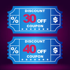 Vector a set of coupons of a discount banner, for supermarket