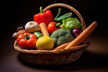 mix vegetable on the basket Cinematic Editorial Food Photography