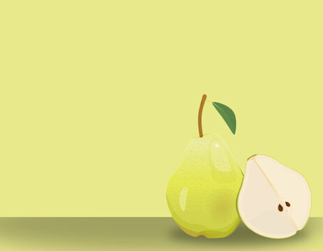 
pears isolated on light background illustrated